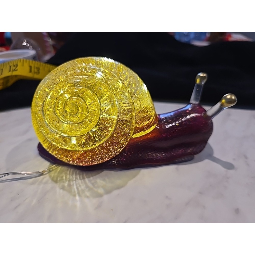 Handmade Resin‎ Light Up Snail Decoration Gift 654